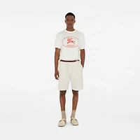 Towelling Shorts in Chalk white - Men, Cotton | Burberry® Official