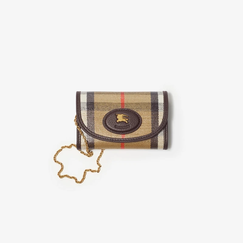 Highlands Chain Card Case​ in Sand beige - Women | Burberry® Official