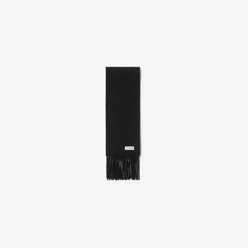 Check Label Cashmere Scarf in Black/sand | Burberry® Official