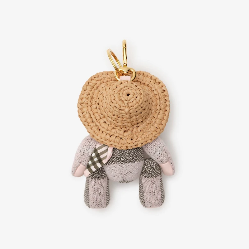 Thomas Bear Charm in Mallow pink - Women, Wool | Burberry® Official