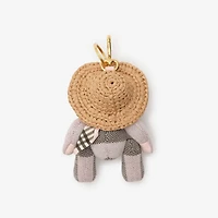 Thomas Bear Charm in Mallow pink - Women, Wool | Burberry® Official