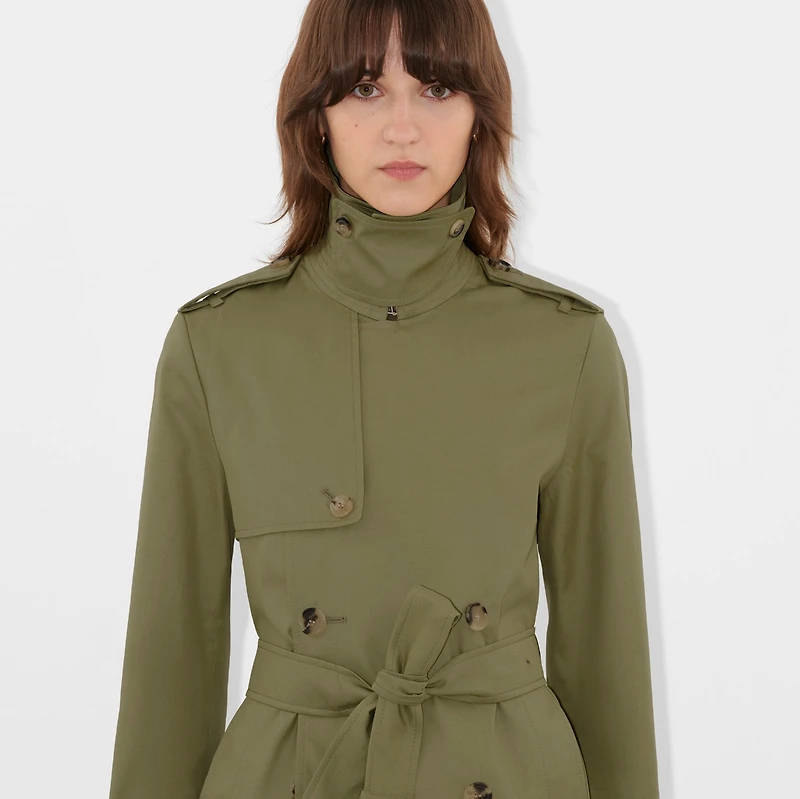 Highgrove Gabardine Trench Jacket in Wreath - Women, Cotton | Burberry® Official