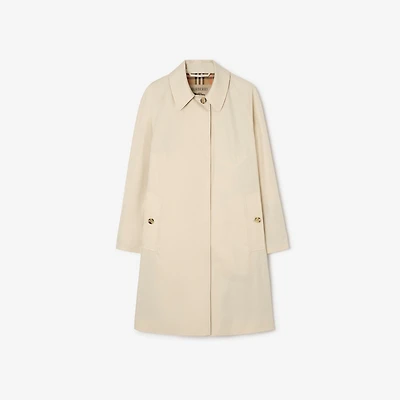 Mid-length Tropical Gabardine Camden Car Coat in Clam beige - Women | Burberry® Official