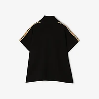 Check Trim Wool Cape in Black | Burberry® Official