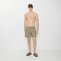 Check Swim Shorts in Glade green - Men, Nylon | Burberry® Official