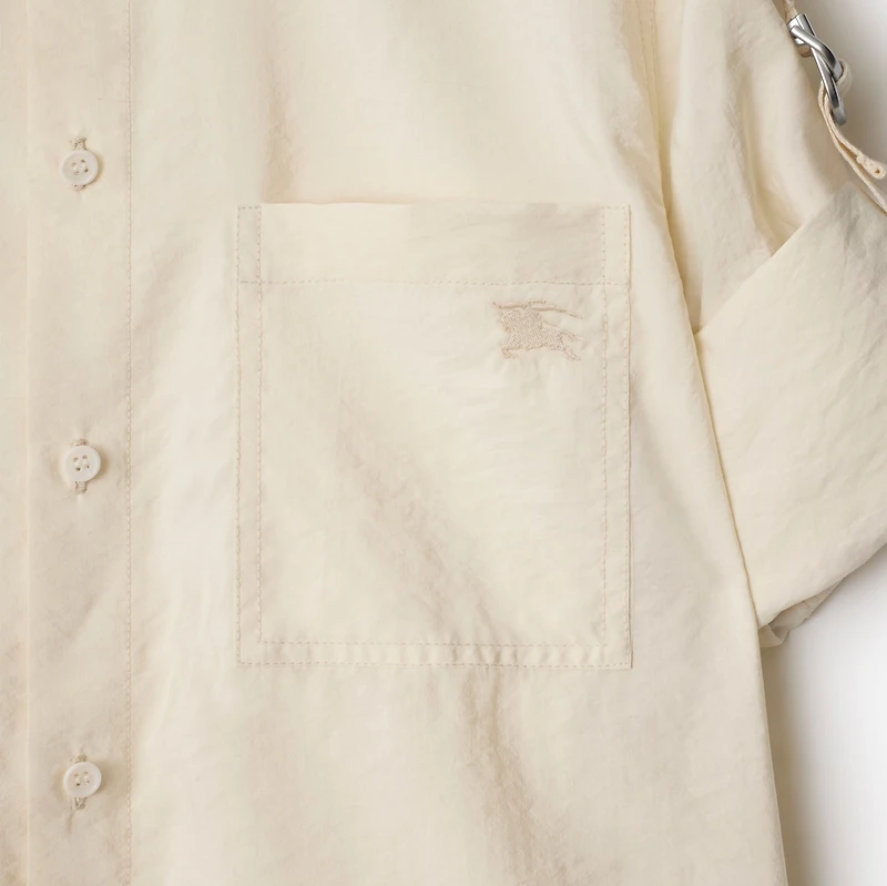 Regular Fit Silk Blend Shirt in Off white - Women | Burberry® Official