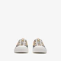 Check Cotton Sneakers in Sand beige - Children | Burberry® Official