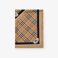 Check Knight Stamp Silk Scarf in Sand beige | Burberry® Official