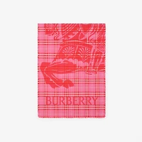 Wide EKD Check Wool Silk Scarf in Glaze pink | Burberry® Official