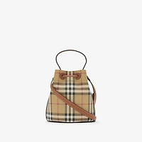 Mini Check Bucket Bag in Archive beige/briar brown - Women | Burberry® Official
