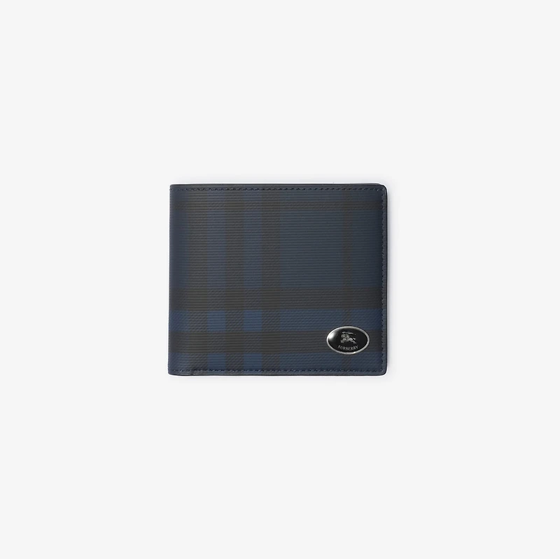 Check Bifold Coin Wallet​ in Navy - Men | Burberry® Official