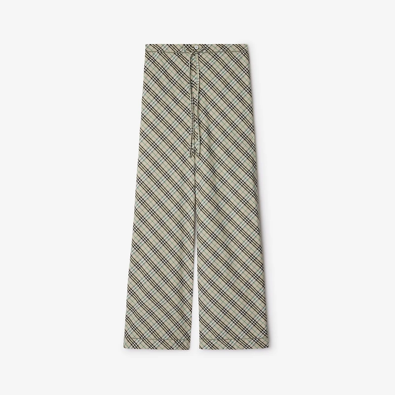 Check Cotton Pyjama Trousers in Husk - Women | Burberry® Official