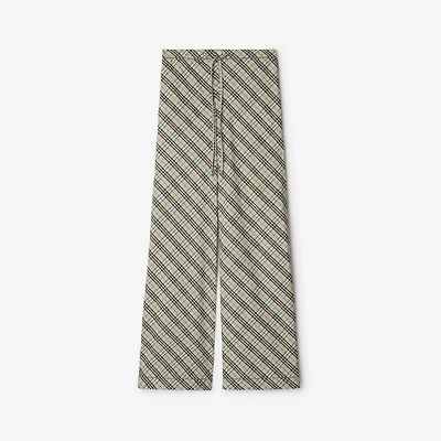 Check Cotton Pyjama Trousers in Husk - Women | Burberry® Official