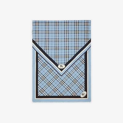 Check Knight Stamp Silk Scarf in Bank blue | Burberry® Official