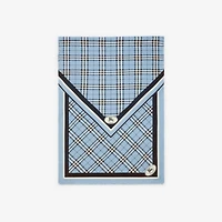 Check Knight Stamp Silk Scarf in Bank blue | Burberry® Official