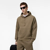 Check Piping Cotton Hoodie in Finch brown - Men | Burberry® Official