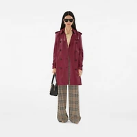 Mid-length Leather Kensington Trench Coat in Ripple - Women | Burberry® Official