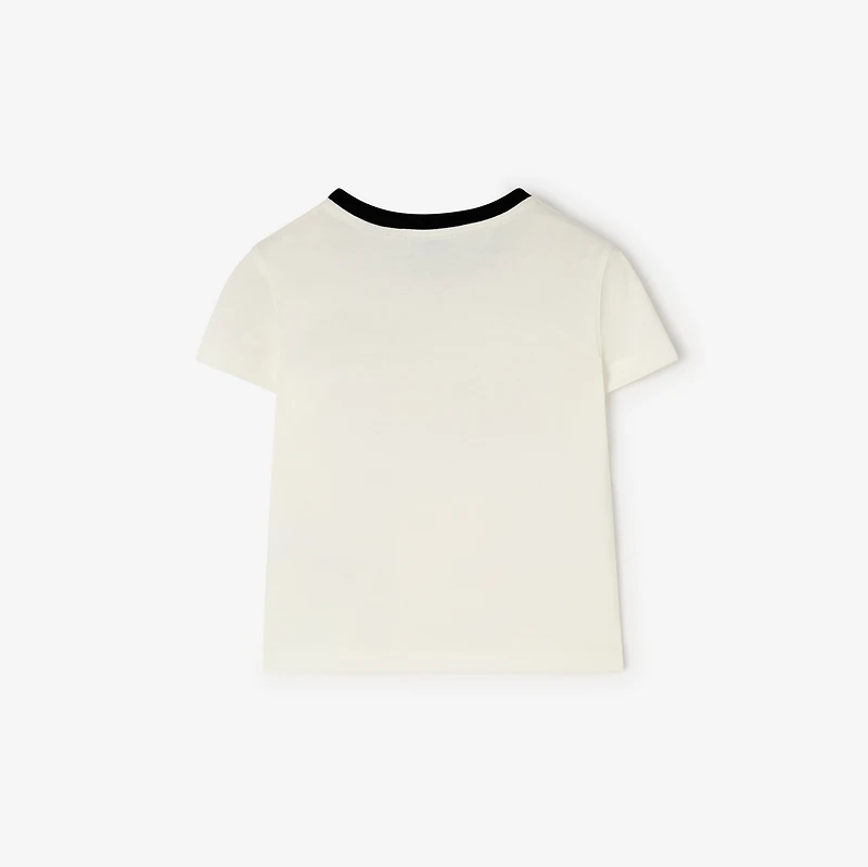 Rhinestone Daisy Cotton T-shirt in Chalk white | Burberry® Official