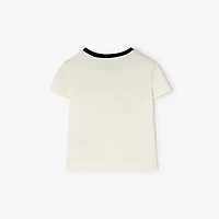 Rhinestone Daisy Cotton T-shirt in Chalk white | Burberry® Official