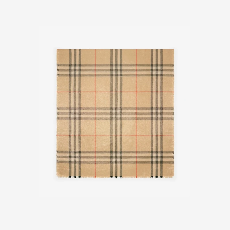 Metallic Wool Silk Scarf in Sand | Burberry® Official