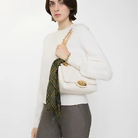 Skinny Reversible Etched Knight Silk Scarf in Moat green | Burberry® Official