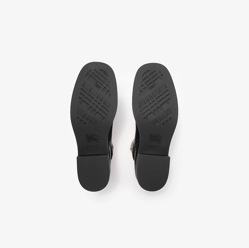 Leather Huntley Boots in Black - Women | Burberry® Official