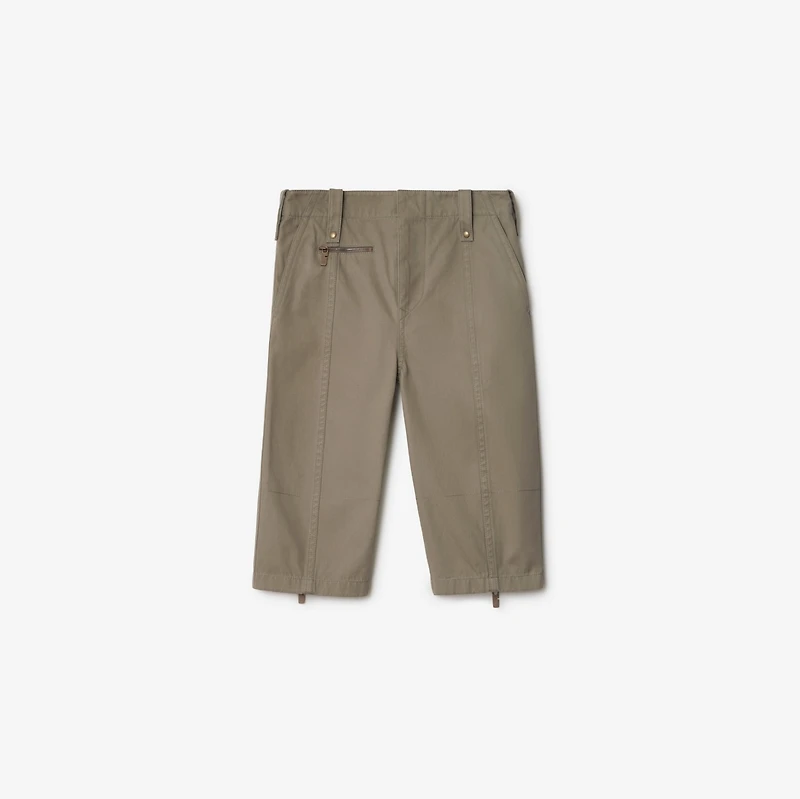 Cotton Capri Trousers in Quill - Women | Burberry® Official
