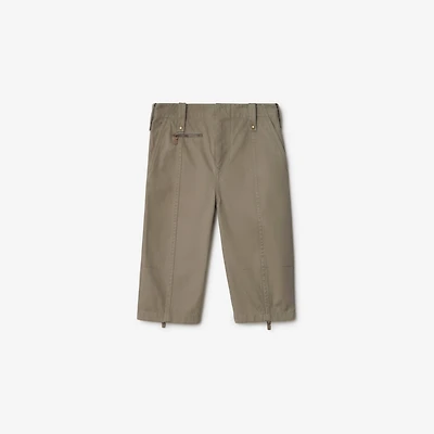 Cotton Capri Trousers in Quill - Women | Burberry® Official