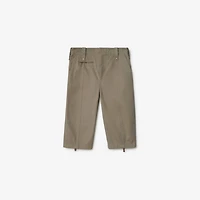 Cotton Capri Trousers in Quill - Women | Burberry® Official