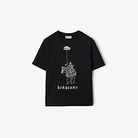 Knight Daisy Cotton T-shirt in Black | Burberry® Official