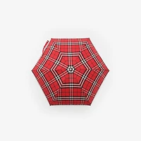 Check Folding Umbrella in Post red | Burberry® Official