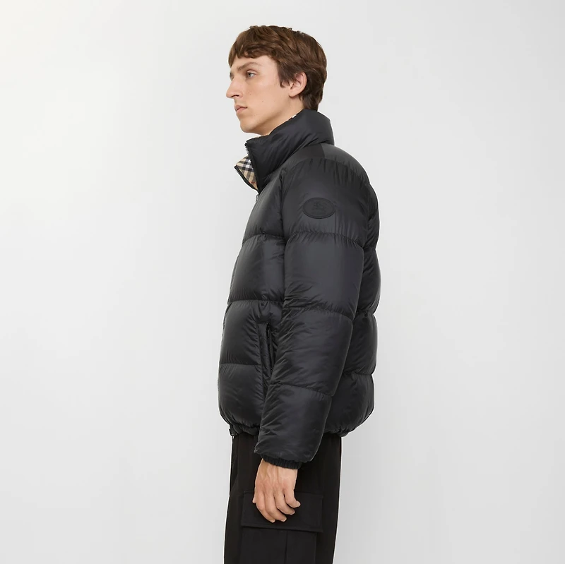 Reversible Check Puffer Jacket in Sand - Men | Burberry® Official