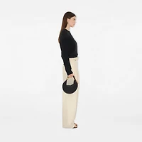 Check Epaulette Wool Cashmere Blend Sweater in Black - Women | Burberry® Official