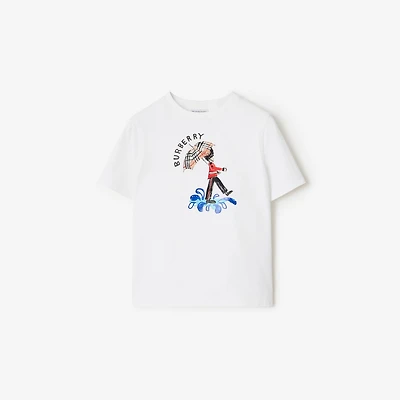 London Guard Cotton T-shirt in White | Burberry® Official