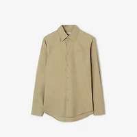 Regular Fit Cotton Poplin Shirt in Sparrow beige - Men | Burberry® Official