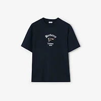 Check Flag Cotton T-shirt in Navy - Men | Burberry® Official