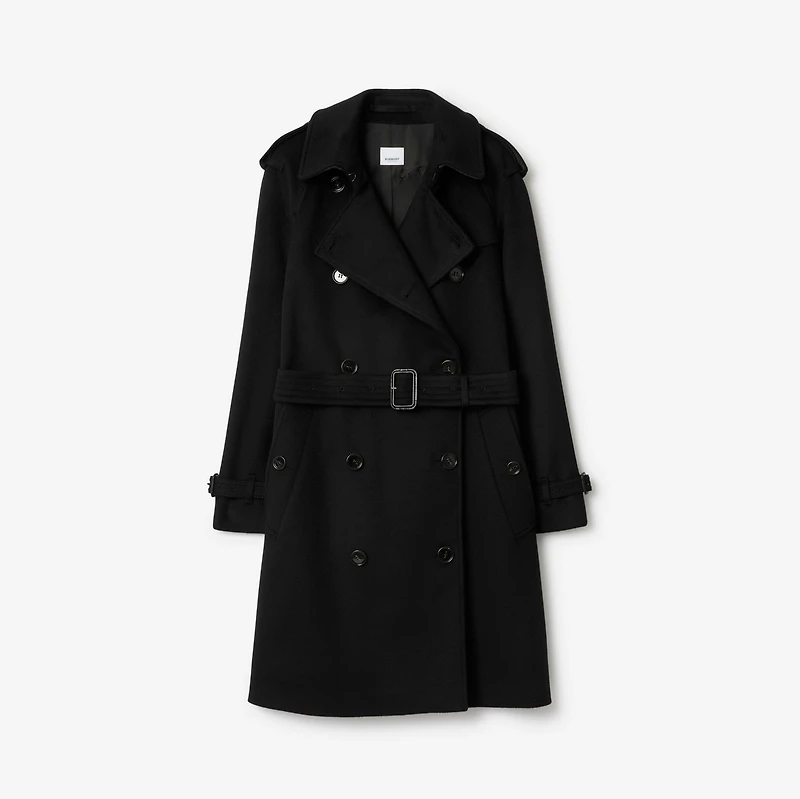 Wool Cashmere Trench Coat in Black - Women | Burberry® Official