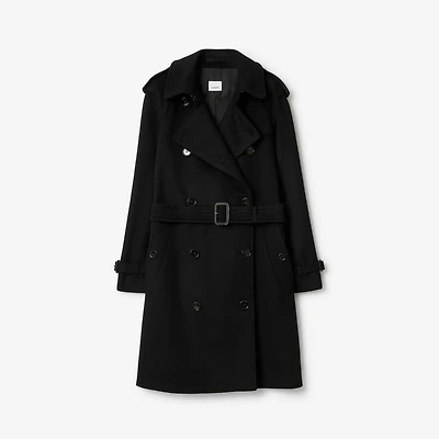 Wool Cashmere Trench Coat in Black - Women | Burberry® Official