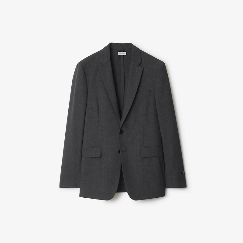 Wool Tailored Jacket in Rock grey - Men | Burberry® Official
