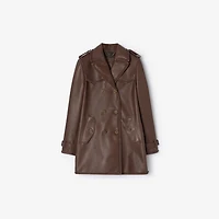 Short Fringed Leather Trench Coat in Mid brown - Women | Burberry® Official