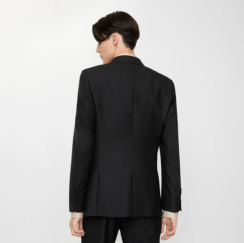 Striped Wool Mohair Tailored Jacket in Black - Men | Burberry® Official