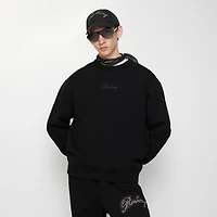Check Cursive Logo Cotton Sweatshirt in Black - Men | Burberry® Official