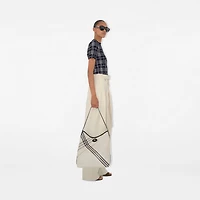 Medium Highlands Shoulder Bag in Soap beige - Women, Cotton, Linen | Burberry® Official