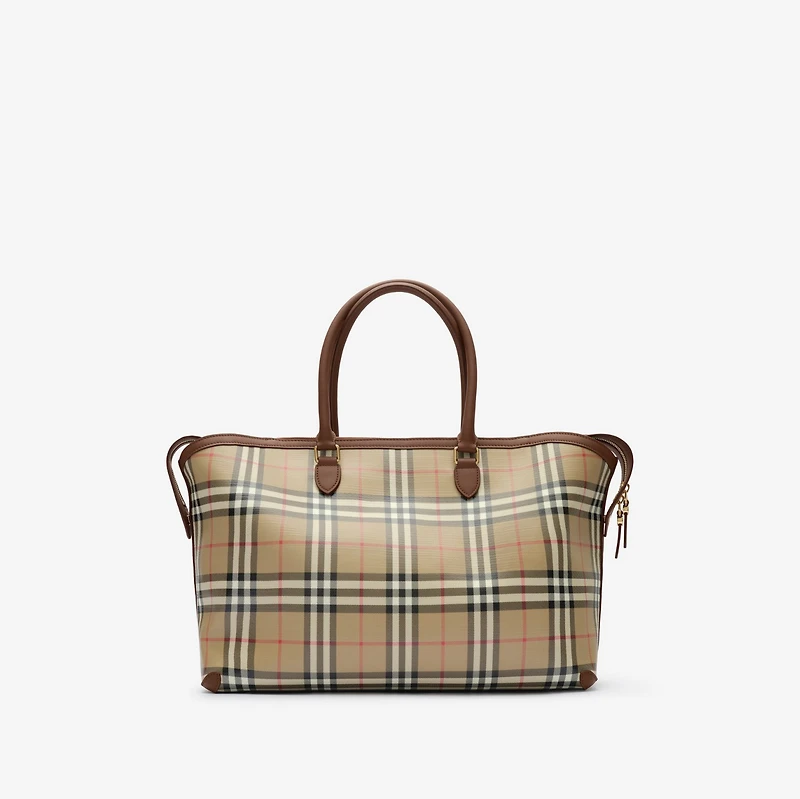 Check Zip Tote in Archive beige - Women