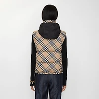 Check Puffer Gilet in Sand beige - Women | Burberry® Official