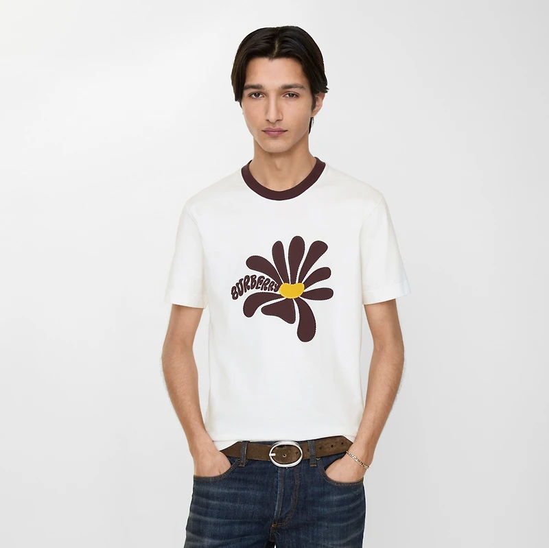 Daisy Cotton T-shirt in Chalk white - Men | Burberry® Official