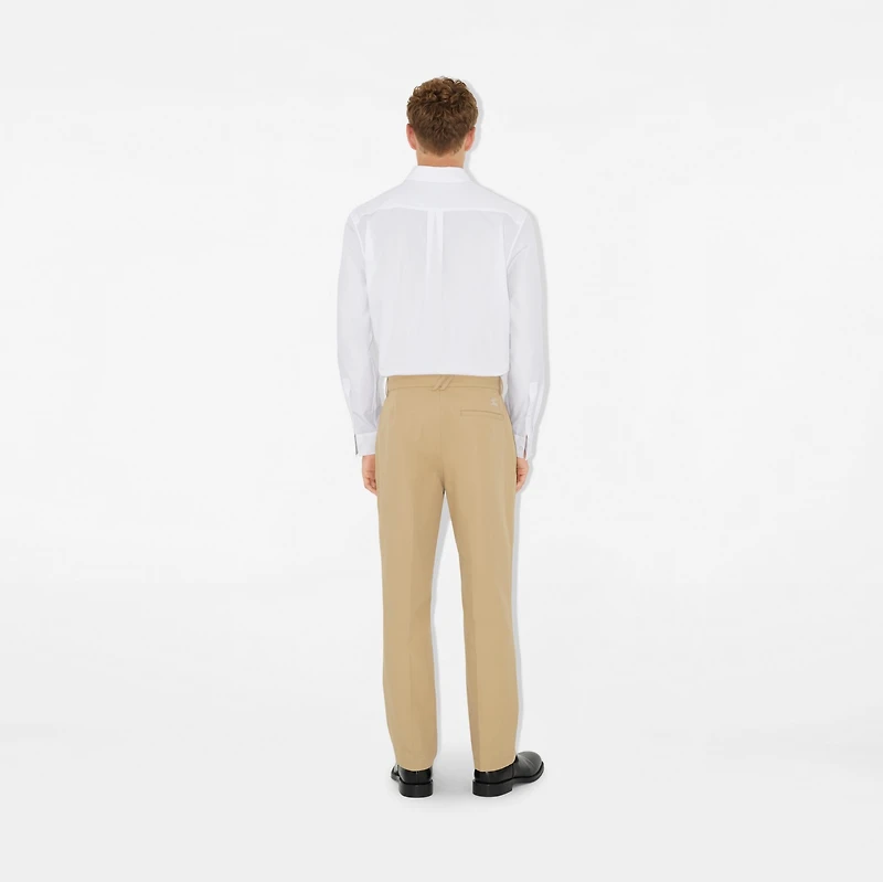 Cotton Trousers in Flax - Men | Burberry® Official