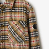 Check Wool Overshirt in Beige - Men | Burberry® Official