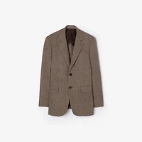 Check Wool Linen Blend Sloane Tailored Jacket in Soap beige/brown - Men, Nylon | Burberry® Official