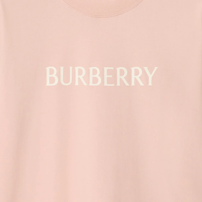 Logo Cotton T-shirt in Bouquet pink - Women | Burberry® Official